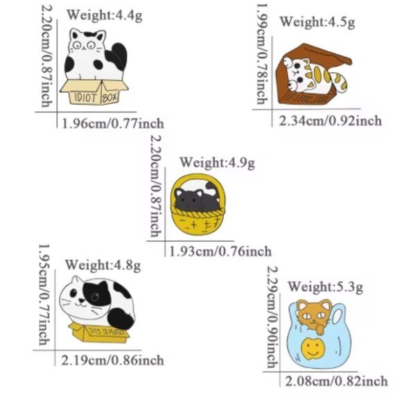 Cat - In A Basket - Enamal Pin - Picture 2 of 5